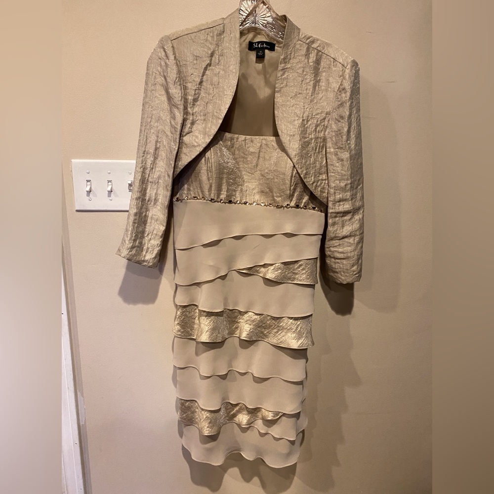 S.L. Champagne dress & Jacket. Size 10​